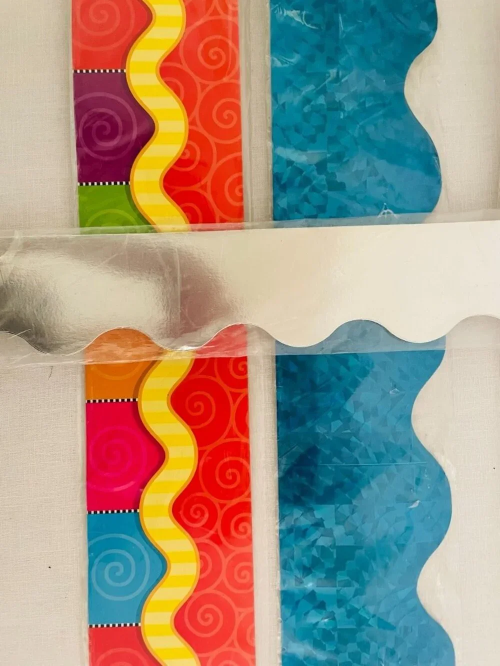 Teacher Bulletin Board Borders Pack 114 Ft Scalloped Straight Edge Borders New